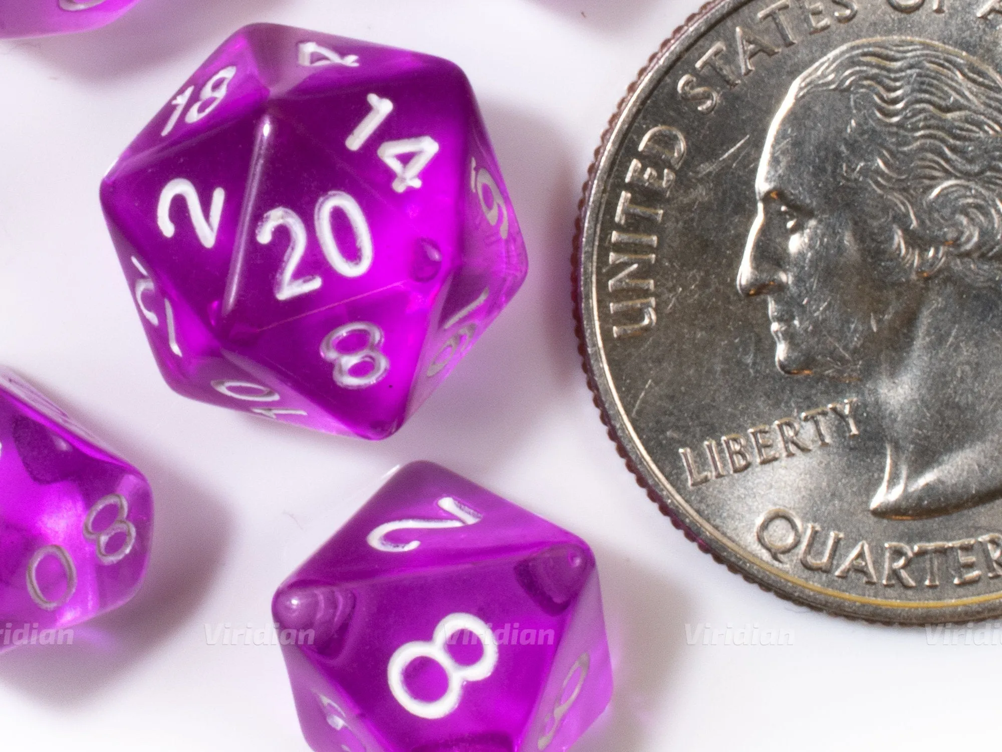 Tiny Purple | Mini Translucent Dice Set (7)