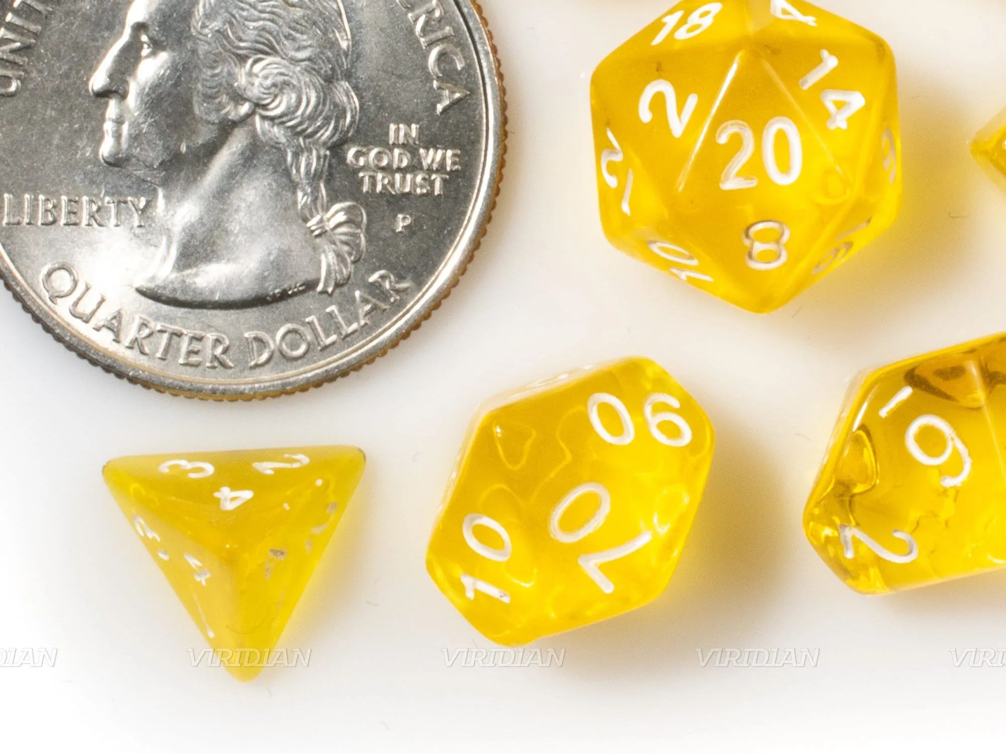 Tiny Yellow | Mini Translucent Dice Set (7)