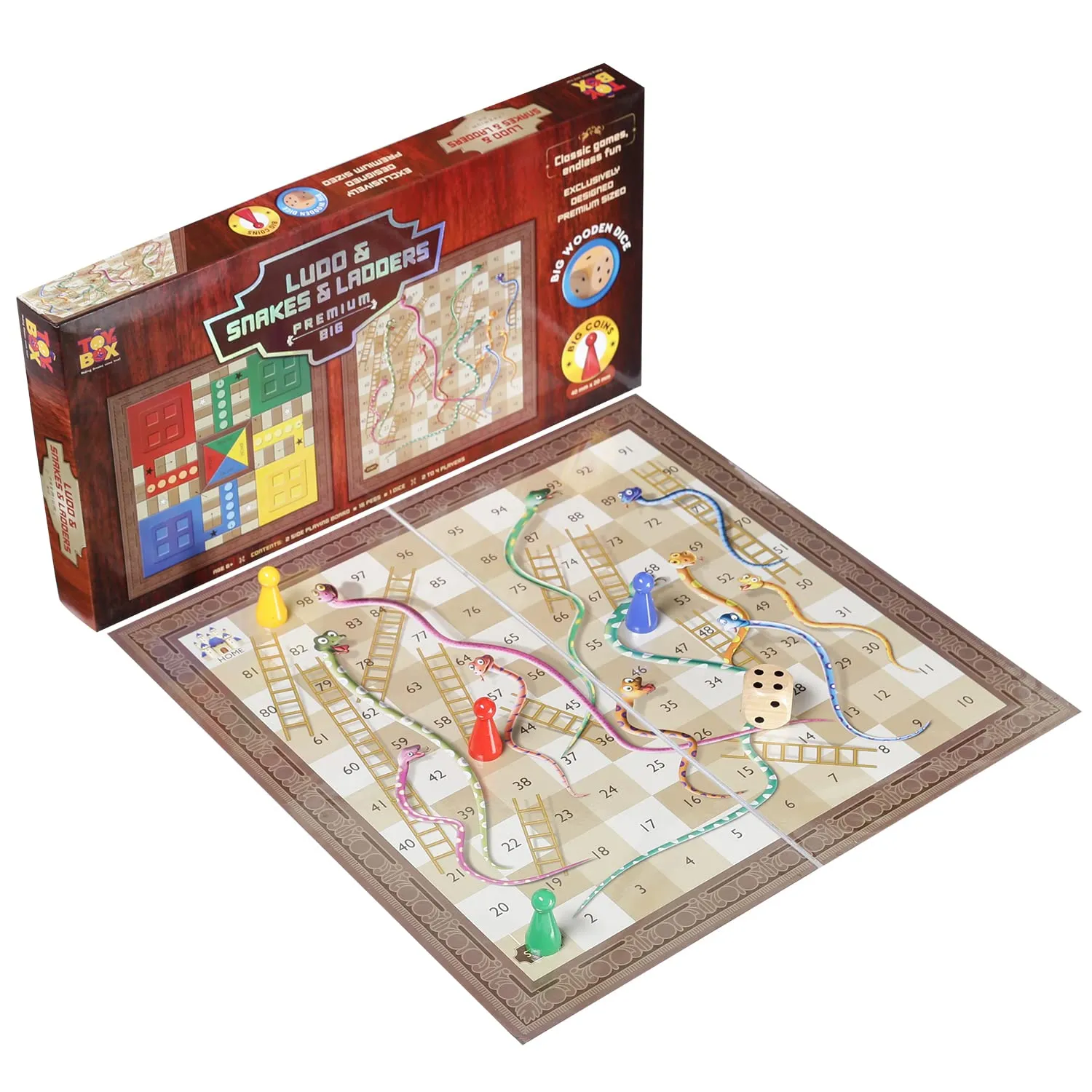 Toysbox Ludo and Snakes & Ladders Premium Big Classic Board Game to Play with Kids and Adults