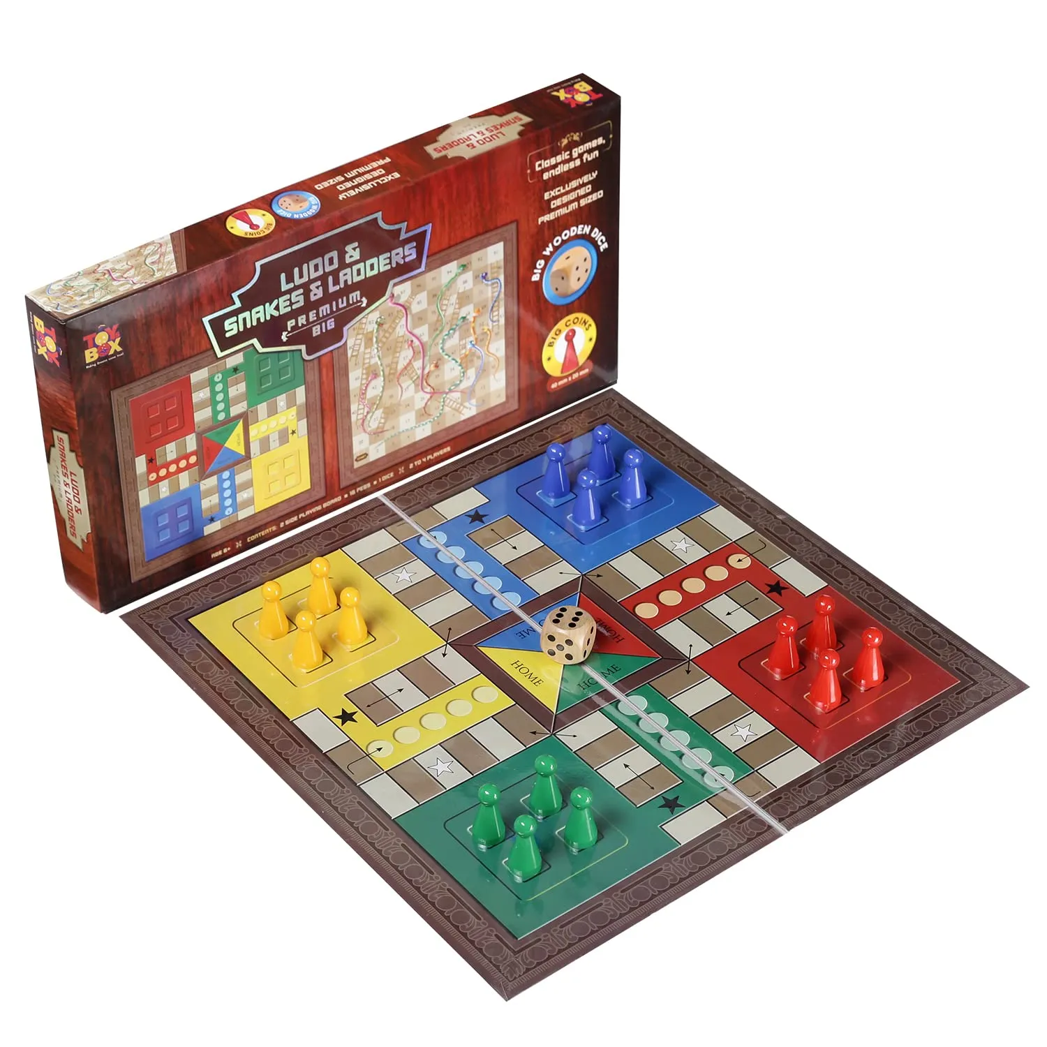 Toysbox Ludo and Snakes & Ladders Premium Big Classic Board Game to Play with Kids and Adults