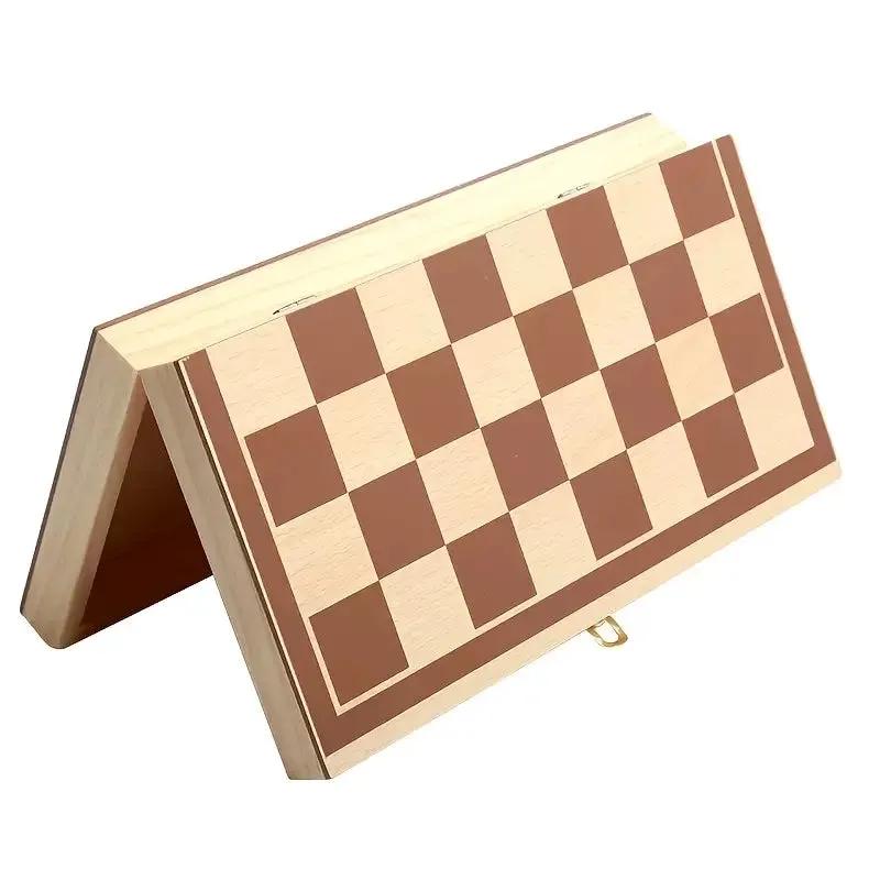 Wood Chess set with inlaid board 10"sq